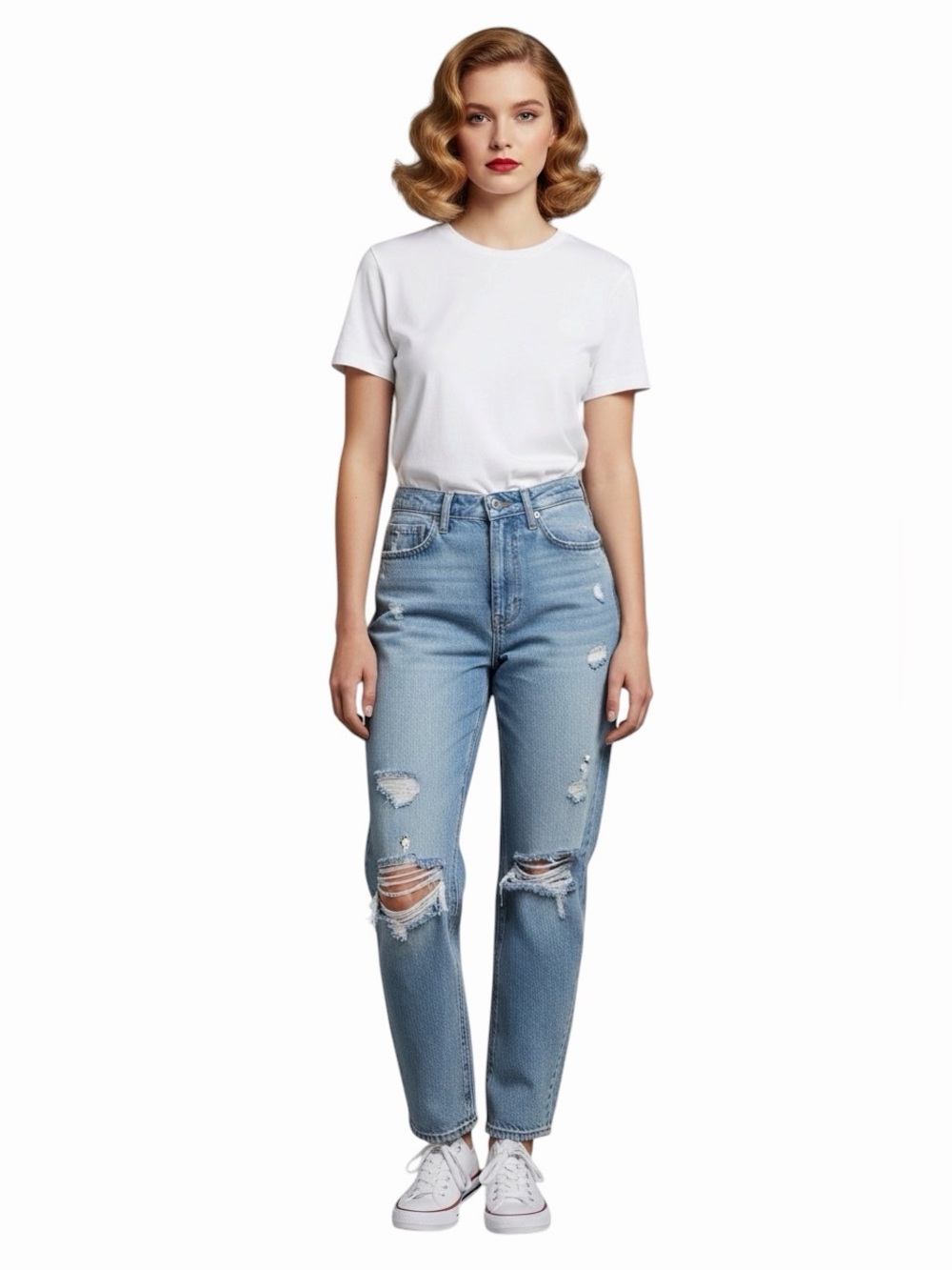PACSUN Y2K High Waisted Distressed Denim.